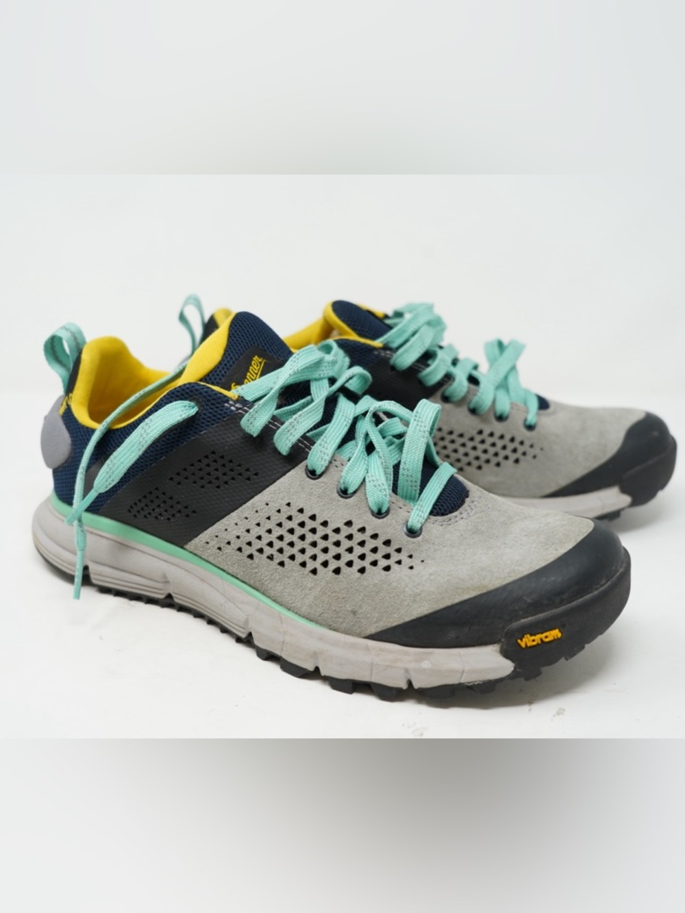 Danner Trail 2650 Womens 9.5 Hiking Shoes Grey Blue Spectra Yellow Vibram